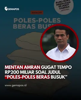 Menteri Pertanian Andi Amran Sulaiman resmi menggugat PT Tempo Inti Media, Tbk atau Tempo ke Pengadilan Negeri Jakarta Selatan dengan nilai ganti rugi lebih dari Rp 200 miliar. Gugatan itu dipicu pemberitaan harian Tempo edisi 16 Mei 2025 yang menurunkan judul “Poles-Poles Beras Busuk”. Perkara itu terdaftar dengan nomor 684/Pdt.G/2025/PN JKT SEL, tertanggal 1 Juli 2025. Dalam sidang perdana yang digelar Senin (15/9/2025). Dalam gugatannya, Amran menuntut Tempo mengganti kerugian materil senilai Rp 19.173.000. Angka ini disebut sebagai biaya pencarian dan pengumpulan data terkait pemberitaan yang dipersoalkan. Lebih jauh, Amran menuntut ganti rugi immateril senilai Rp 200 miliar. Menurut pihak penggugat, pemberitaan Tempo berdampak serius terhadap kinerja Kementerian Pertanian, mengganggu jalannya program, serta menurunkan kepercayaan publik terhadap kementerian. #mentan #amransulaiman #tempo #beras #fyp 
