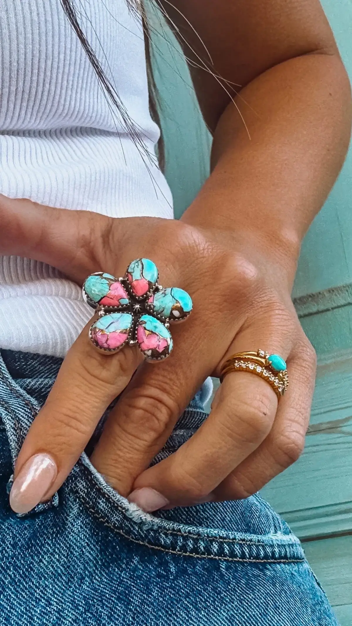 Have you seen our new authentic jewelry yet?  #fyp #foryoupage #westernfashion #turquoisejewelry #turquoise 