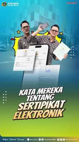 #Repost @kementerian.atrbpn ... Halo #SobATRBPN, Kementerian ATR/BPN telah resmi merubah sertipikat tanah analog menjadi elektronik dengan berbagai kemudahan dan keamanan yang telah disempurnakan. Mari simak bersama gimana kata masyarakat tentang sertipikat elektronik melalui video berikut ya, Sob☝🏼 Tunggu apa lagi? segera alih media sertipikat tanahmu menjadi sertipikat elektronik 🙌🏼 #IndonesiaLengkap #ATRBPNKiniLebihBaik #ATRBPNMajudanModern