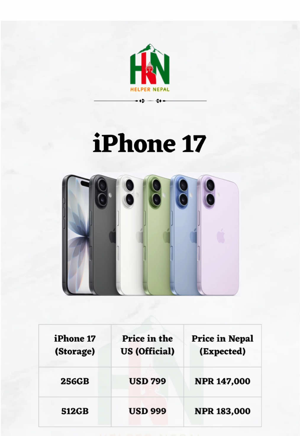 Iphone 17 Expected Price in Nepal ❤️🇳🇵#iphone #iphone17 #iphone17series  #iphone17price #helpernepal 