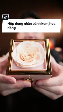 Hộp đựng nhẫn bánh kem,hoa hồng