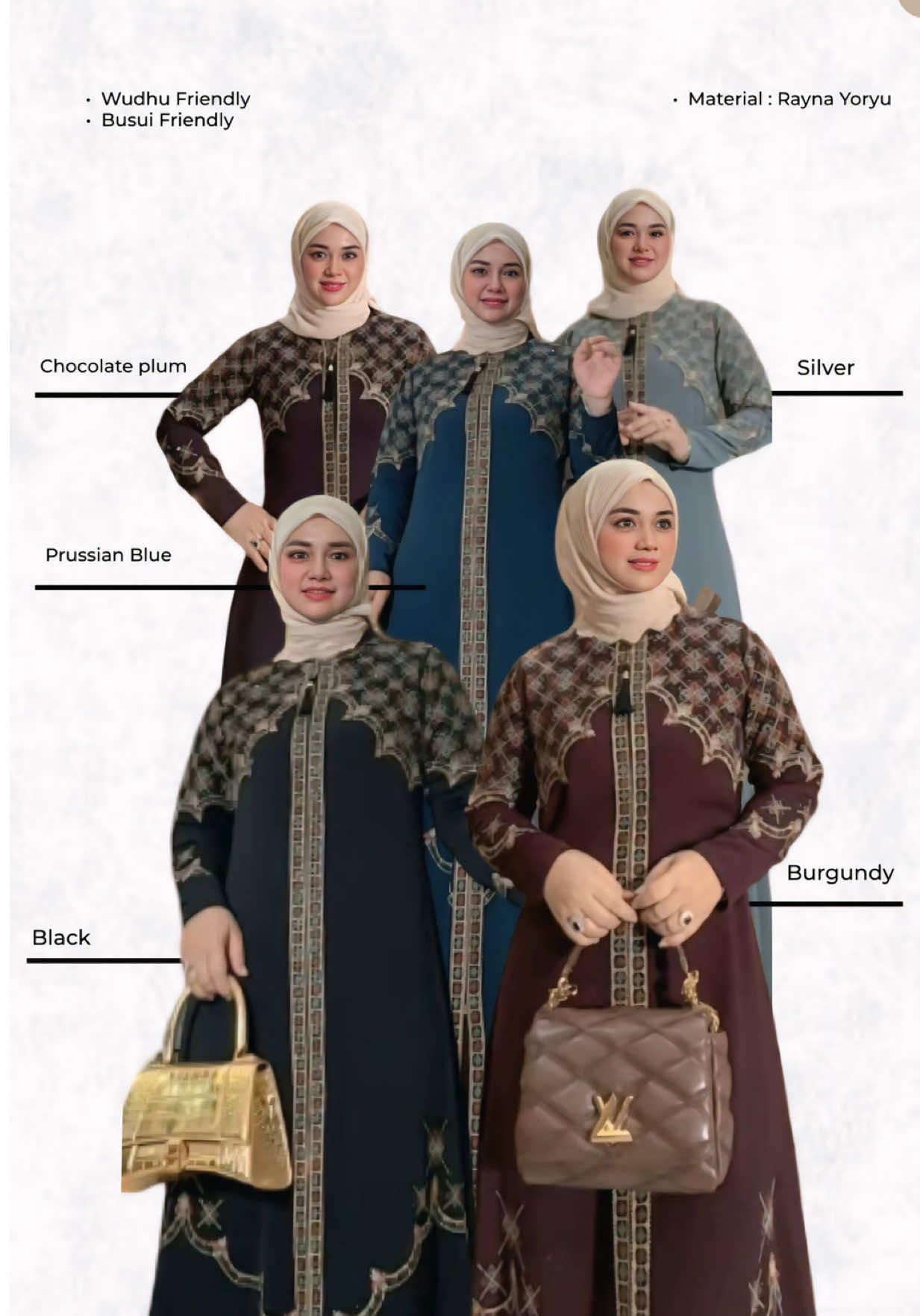 Tampil memukau dengan motif full bordir eksklusif yang dipermanis dengan sentuhan peyet cantik, menjadikan setiap langkahmu berkelas dan percaya diri. 💫 Tersedia dalam 5 varian warna elegan yang siap menyesuaikan dengan setiap karakter dan suasana hatimu. 🌸 “Anggun bukan soal pakaian mewah, tapi tentang bagaimana detail kecil mencerminkan keindahan hati.” 🌸 #abaya #abayastyle #nazwaabaya #NewCollection #fyp 