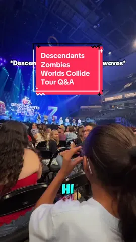 My sister’s question was the first to get picked at the Descendants Zombies Worlds Collide Tour Q&A! @Malachi Barton answered it! We had so much fun with our Ultimate VIP tickets 💚 @Disney Descendants @disneyzombies @Disney Concerts  @Kylie Cantrall @Malia:) @dararenee @Freya Skye @Mk🇪🇹 @Joshua Colley  #descendants #zombies #worldscollide 