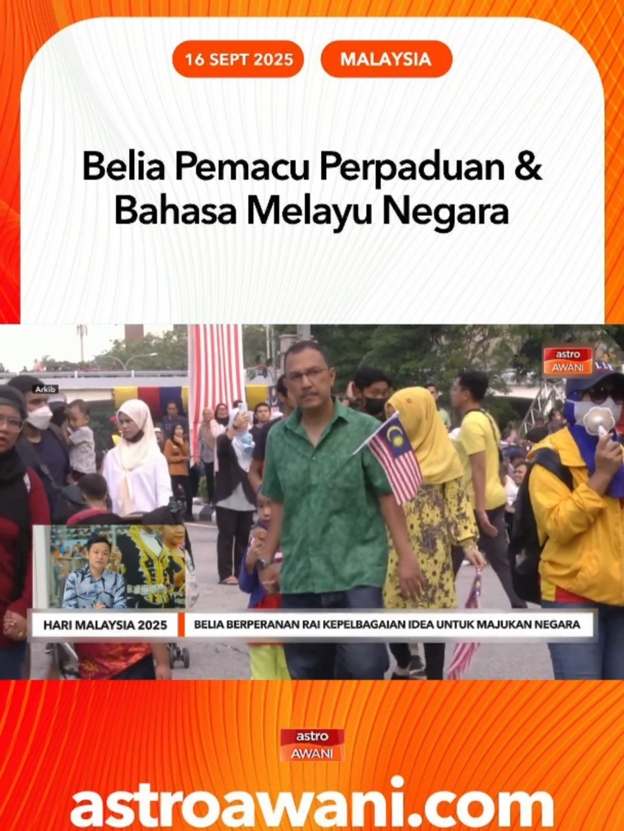 Sempena Hari Malaysia, peguam dan ikon Bahasa Melayu, Lim San Shien tekankan peranan belia dalam memimpin perpaduan dan memperkasakan penggunaan Bahasa Melayu secara beradab dan berilmu. #AWANInews