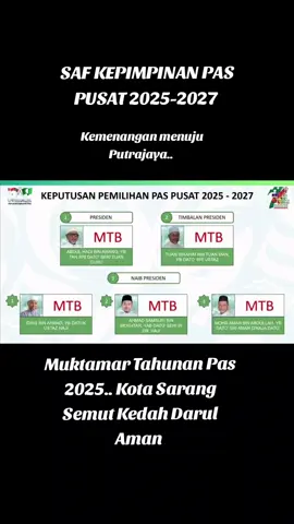 #Keputusan Pemilihan Kepimpinan Pas Pusat 2025 di Kota Sarang Semut Kedah Darul.. #Muktamar Pas Pusat 2025.. @TGHH#TITM @Ustaz Idris @Dr Samsuri @Dato Nik Amar #Top3 AJK @Ustaz Ahmad Fadhil @Dato Sri Sanusi @Prof Haim Hilman.. 