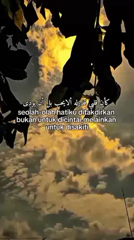كأن قلبي قدرله ألايحب بل أن يوذى#fyp #qountesarabic #syaircinta #sanset #awan 