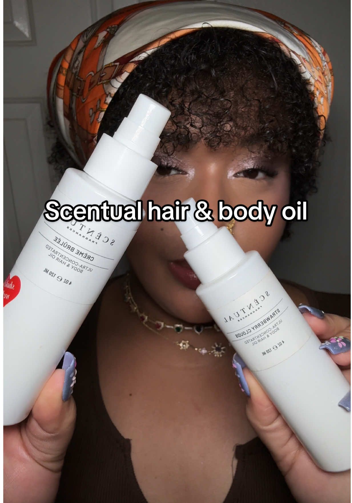 I layer from head to toe so a body oil that doubles as a hair oil is perfecttt ✨ Fragrant & moisturizing 🍨@Scentual Fragrances  #scentualfragrances #bodyoil #bodyoils #bodyoilsforskin #hairoil 