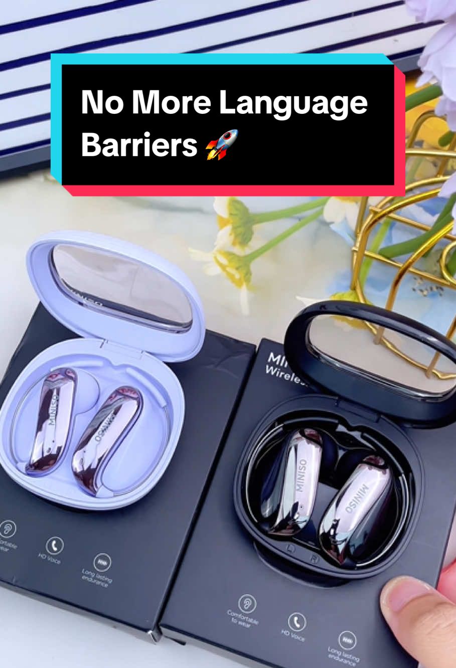 An OWS translation headset suitable for users with glasses! #earbudswireles #headphone 