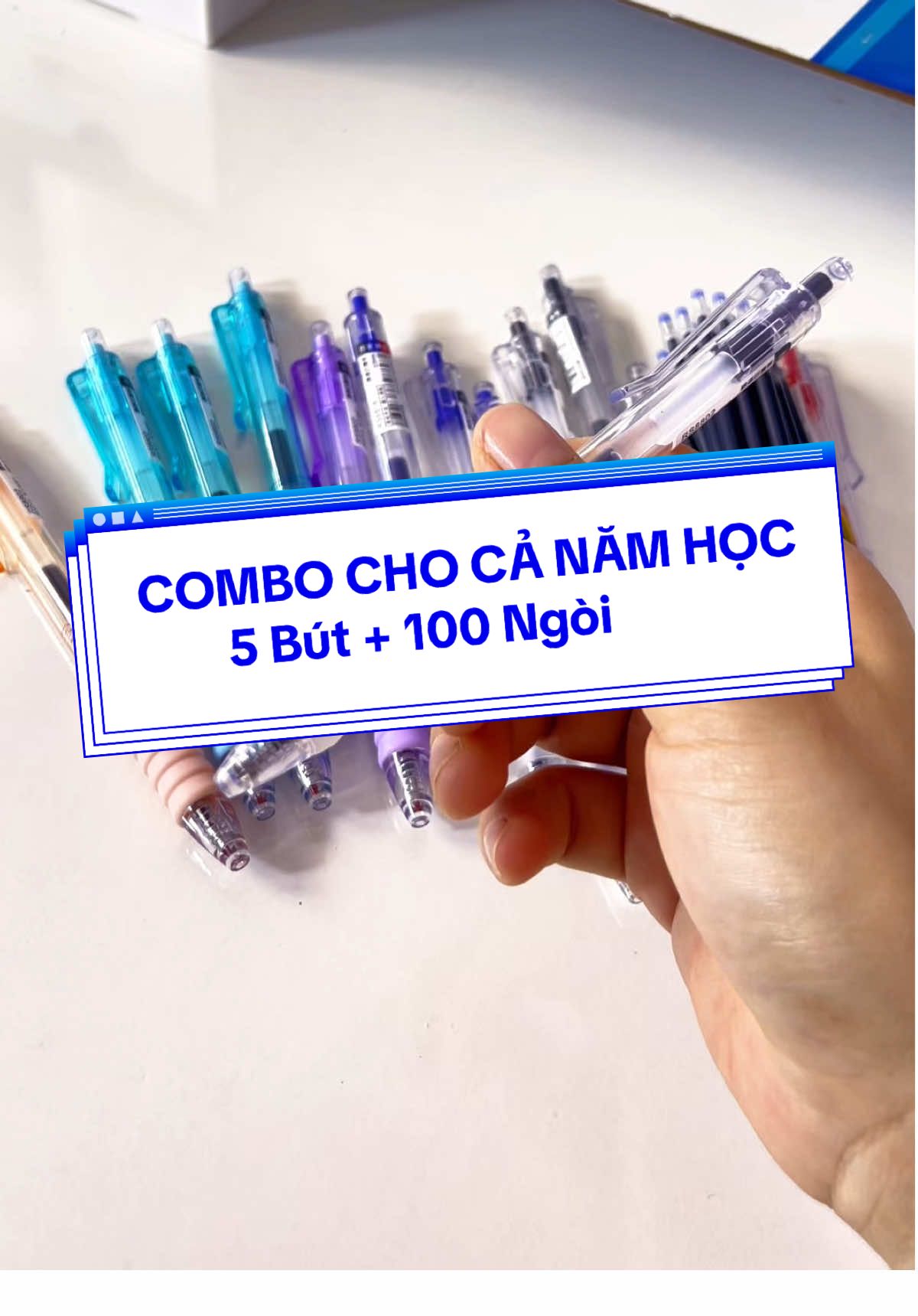 Combo 5 bút kèm 100 ngòi cho cả năm học #miyabistore #butgel #butbinuoc #combobutbinuoc 
