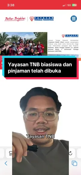 Yayasan TNB telah buka permohonan untuk biasiswa (Prime) dan pinjaman (Shine). Biasiswa dan pinjaman mempunyai syarat kelayakan yang tersendiri. Boleh baca di website Yayasan TNB untuk tahu lebih lanjut #biasiswa #pinjaman #university #study #yayasantnb 