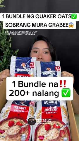 Sulit sa dami ang mura pa!✅😍  #quaker #quakeroats #quakeroatmeal #quakerinstantoatmeal #grocerybundlepackage  DISCLAIMER: PRICES MAY VARY AFTER THE PROMOTION ENDS. 