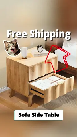 Upgraded my room with this sleek bedside table 🌿 Slim, stylish, and the drawer keeps everything organized. Free shipping today! #Giratree #Giratreefurniture #bedroomdecor #homestyle #smallspaces