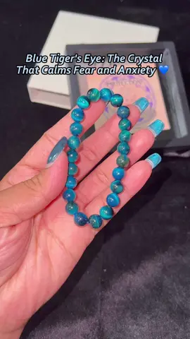 Calm your mind, ease your fears, and speak your truth—Blue Tiger’s Eye is the key. #energy #💙 #blue #bluetigerseye #negativity T.