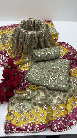 Pk Chiffon Gotta Chunri LCD Work 2Pc Dress 0304…7075..809 For Order Inbox Us Or Whatsapp On 03047075809 Payment Method Cash On Delivery