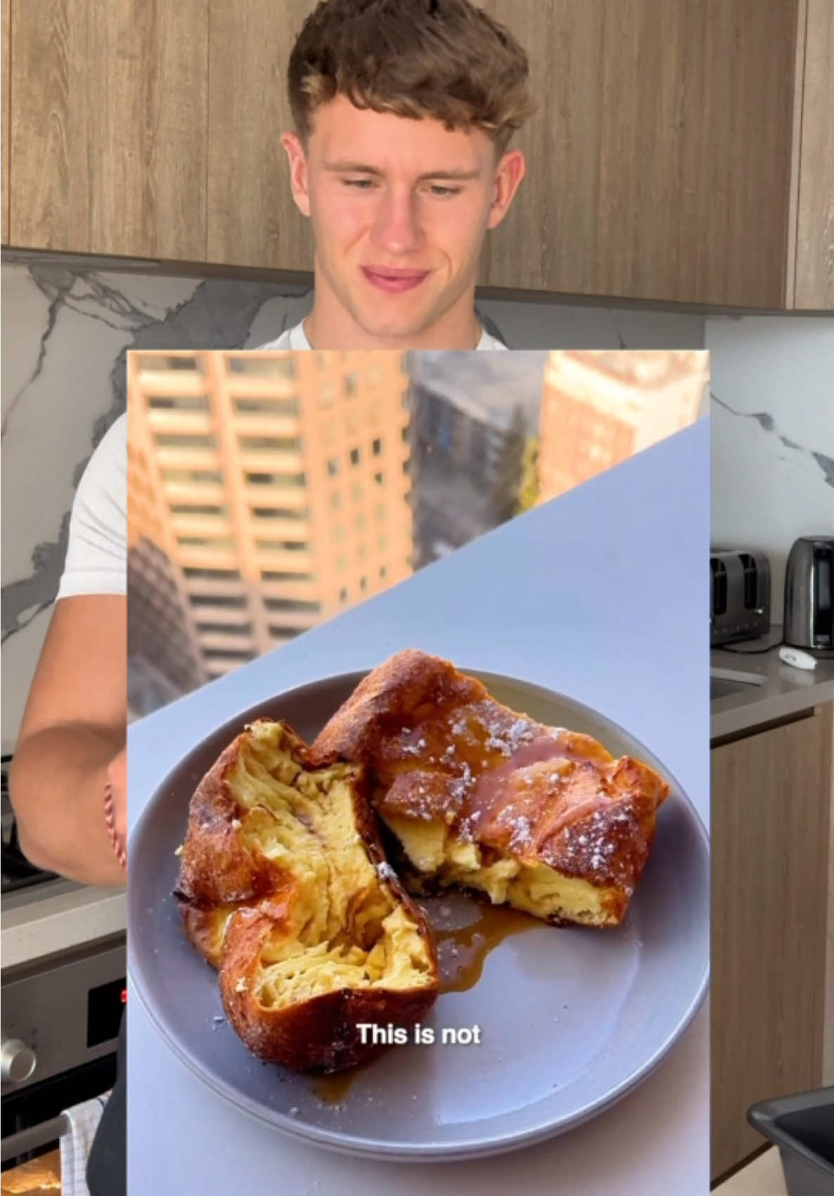 High Protein French Toast Cloud?? 🔥 The 3 ingredient viral recipes continue, I have to say this one looks so good… Follow @torinredpath for more viral recipe testers! Sent this over 50 times so we had to try it! Big ups @thejosephabell for the recipe! 🤝🏼 “652 Cal | 75g Protein | $2.85/serving  With a whopping 75g of protein, this is a twist on a yogurt cake that tastes incredibly soft and rich - especially if you top with powdered sugar and caramel. All you need: 2 cups low fat vanilla greek yogurt (400 grams is what I used) 5 eggs 5 tbsp of cornstarch Mix everything together and pour in a bread pan, cooking at 350°F for about an hour, or until the top is fully browned.” I topped with sugar free caramel and powdered sugar. New weekend ‘treat’.  Dm me or tag me in a recipe you want me to try!