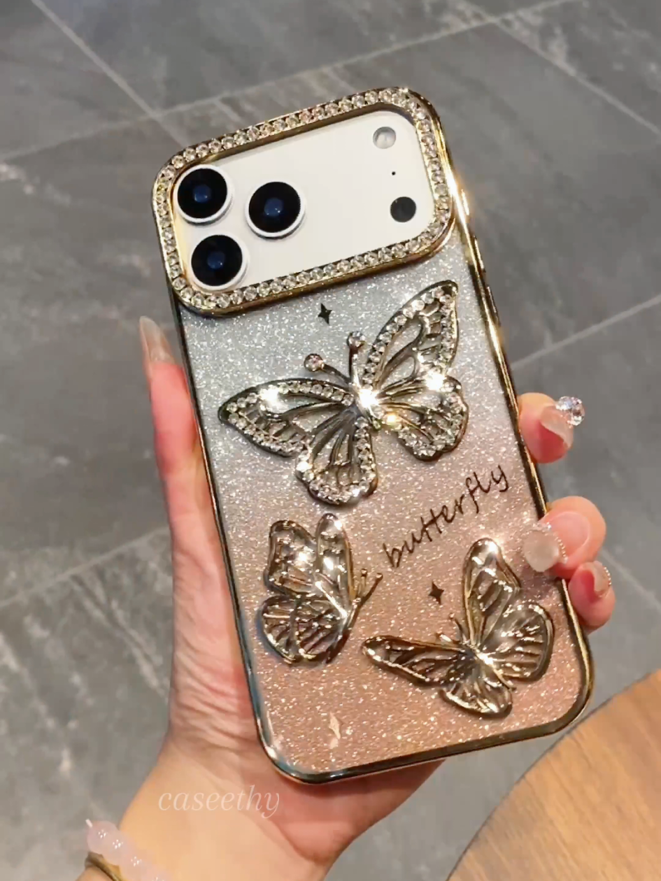 I wanted a cute phone case for the butterfly and this one was perfect for me!🦋💎🦋#iphonecase #phoneaccessories #iphone17 #iphone17promax #tiktokshoprestock #butterfly yt 