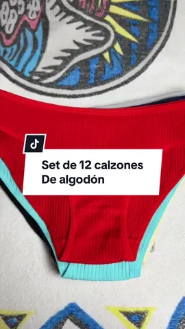 Set de 12 calzones de algodón tela suave fresca #calzones #women #algodon 