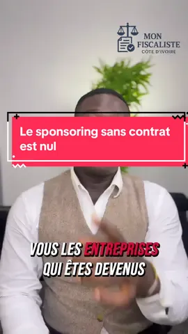 Le sponsoring c’est bien mais faites attention ⚠️  #fiscalite #creatorsearchinsight #entrepreneur #monfiscalistecôtedivoire #conseil 