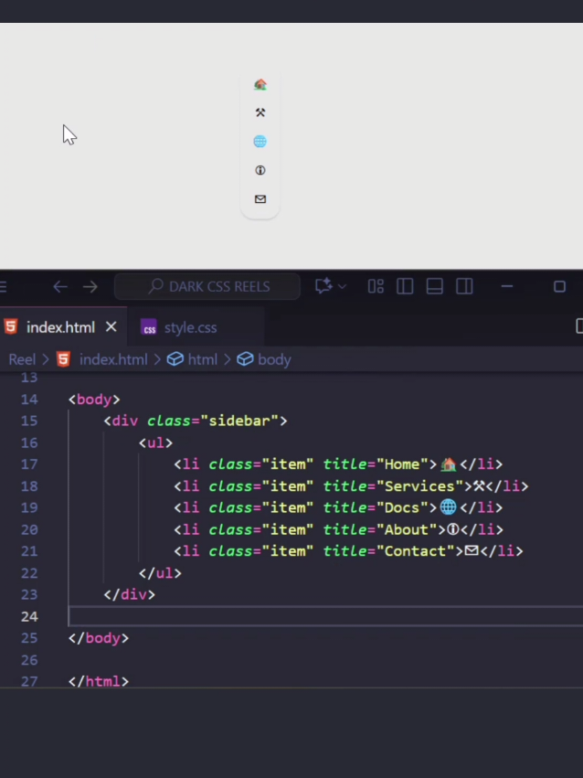 🔥 Level up your CSS Game 🎯 🚀 Amazing Sidebar Menu Tooltips using pure Html CSS  🎓🧑‍💻 👩‍💻 Source code is available in Website 🌐 CHECK BIO FOR WEBSITE LINK 🔗 🔴 Follow Dark CSS for more web development tips and tricks tutorials 📲🤞 🚨 Don't forget to like 👍 Share 📤 | Follow our page for latest updates [Frontend, Web design, Web development, CSS, CSS Animations, CSS Tips, CSS Tutorials] #webdesign #webdevelopment #programming #coding #foryou 