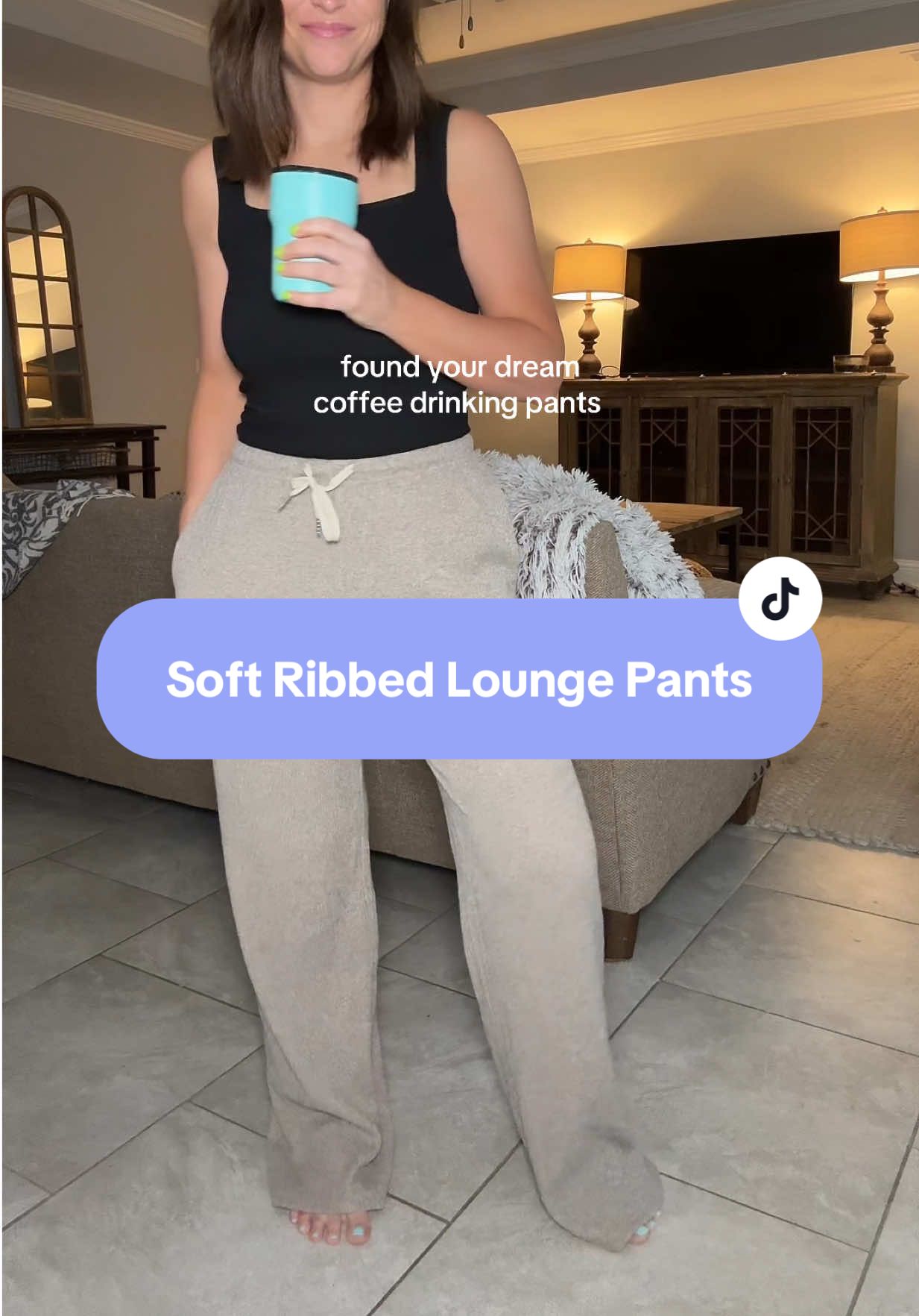 Gonna be living in these, tysm☕️ #loungepants #comfypants #widelegloungepants #sleeppants #comfystyle  Soft comfortable lounge pants Sleep pants comfy wide leg pants Coffee drinking pants Lounge outfits 