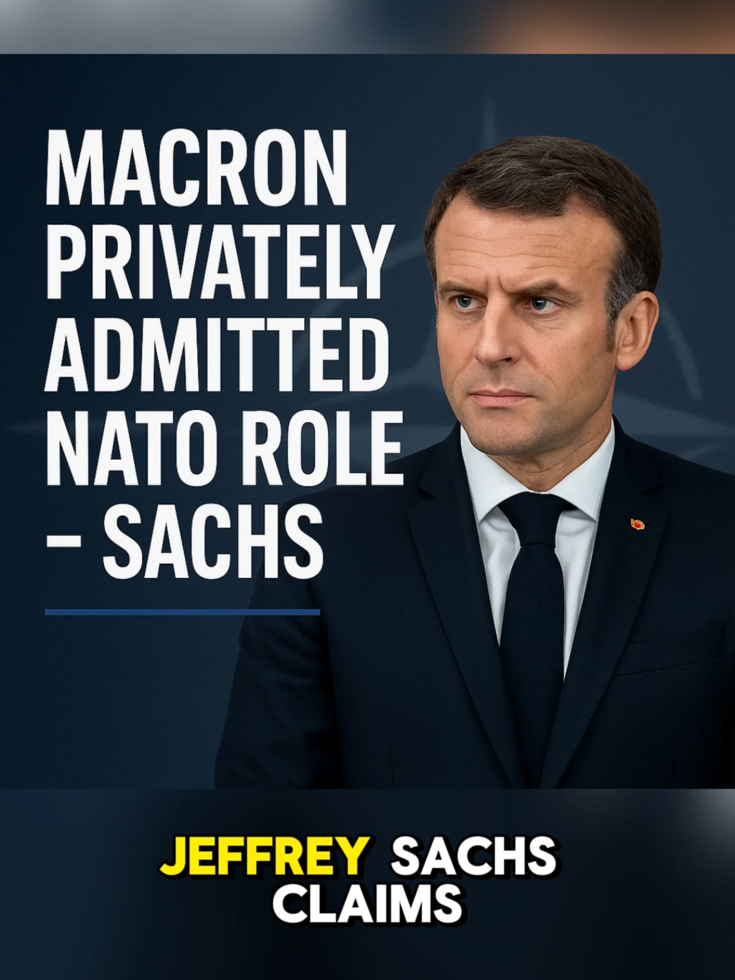 Macron Privately Admitted NATO Role – Jeffrey Sachs 🔹 Economist Jeffrey Sachs claims Macron privately said NATO instigated the Ukraine conflict. 🔹 Sachs accuses Western leaders of fueling war despite public claims blaming Russia. 🔹 He recalls Macron’s remarks in 2022, contrasting with official French statements. 🔹 Sachs says US actions in 2014 laid foundations of current confrontation. 🔹 Moscow stresses NATO expansion and sanctions hardened positions, blocking peace efforts. #NATO #Macron #France #Ukraine #Russia #JeffreySachs #Geopolitics #CoinCurrentX