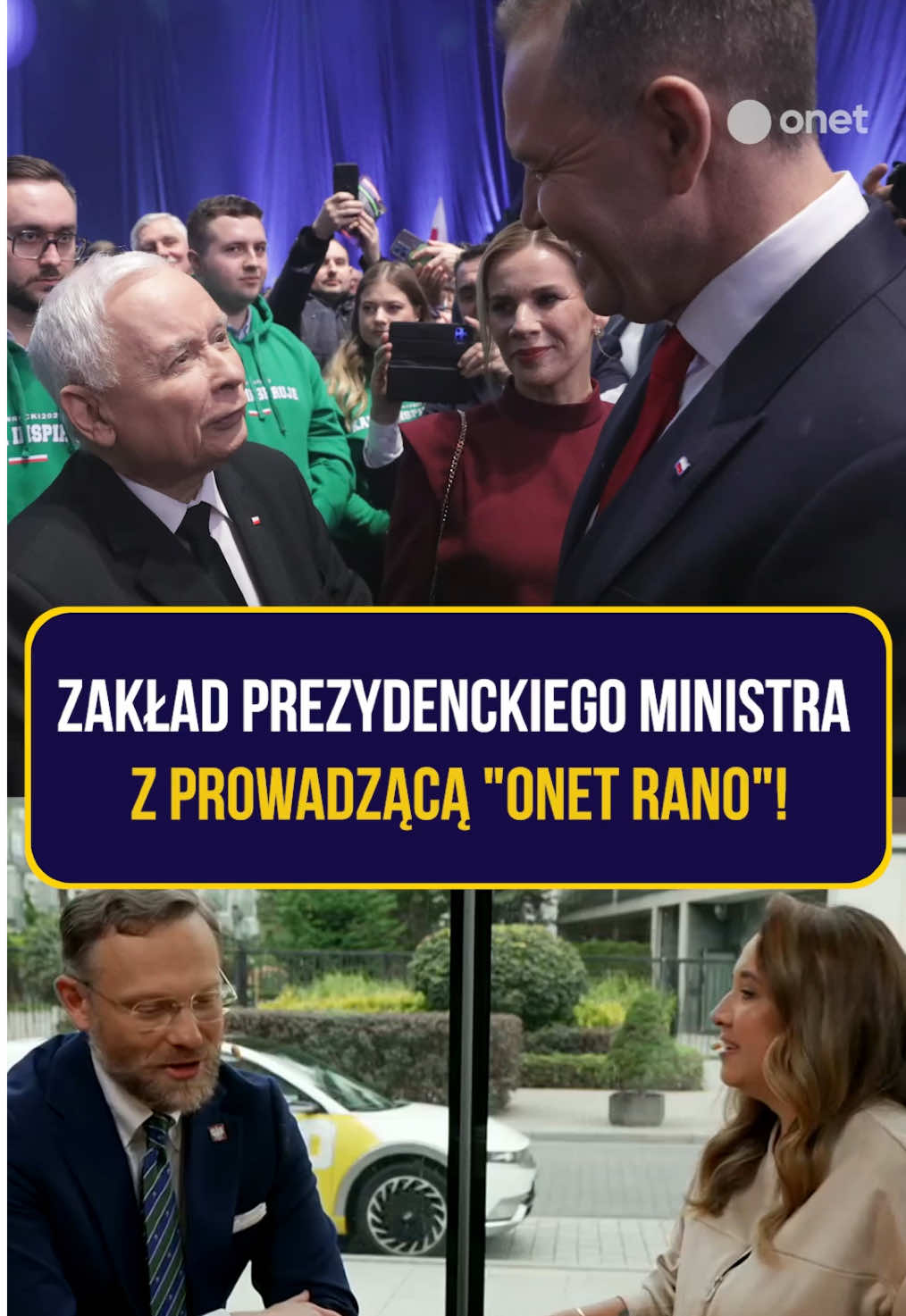 ZAKŁAD O 500 PLN NA LIVE! | Onet Rano. 🚨 Dziennikarka Dominika Długosz i Szef Kancelarii Prezydenta RP Zbigniew Bogucki założyli się na antenie o 500 zł! 😲 Poszło o relacje na linii prezydent Nawrocki - prezes Kaczyński. Kto wygra? Przekonamy się w 2027 roku!   Stawką w zakładzie jest wpłata na Fundację Małe Stópki 🤝 A ty, jak obstawiasz?  🤔 @onet @Nawrocki25 @ZbigniewBogucki #OnetRANO #Nawrocki #Kaczyński #PiS