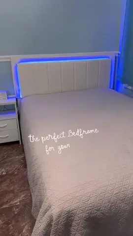 This Bedframe is perfect for the kiddos! The led light is so nice and it can help as a night light! 💡🌈 #bedframe #kidsroom #bedframeled #ledlights 