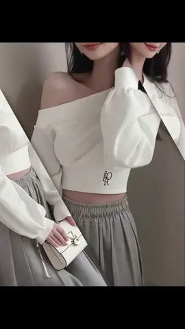 Áo Sweater nỉ croptop Trễ Vai #xuhuong #leokiss #aocroptop 