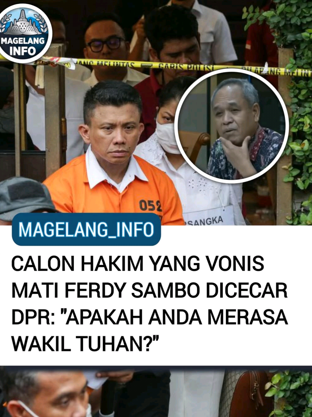 CALON HAKIM AGUNG YANG VONIS MATI FERDY SAMBO DICECAR DPR Calon Hakim Agung Alimin Ribut Sujono jadi sorotan DPR usai mengungkap pernah menjatuhkan vonis mati kepada Ferdy Sambo. Ia menyebut putusan itu diambil karena dampak besar perbuatan Sambo terhadap masyarakat dan institusi Polri. Pernyataannya langsung dikritik anggota DPR Benny K. Harman yang bertanya tajam, 