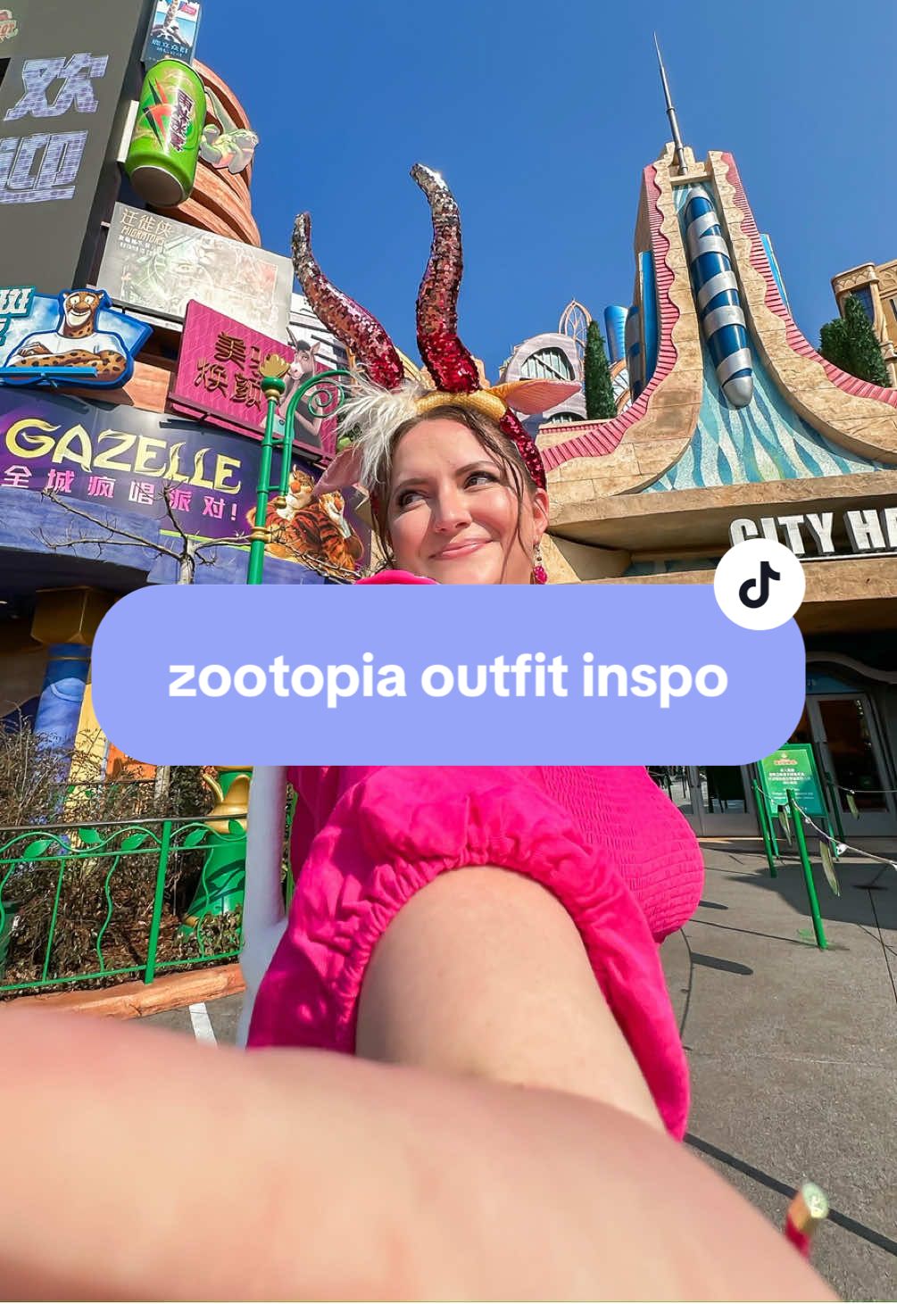 gazelle outfit inspo 💗🎤✨ • ears & bracelet: shanghai disneyland pawpsicle earrings: treasures beyond the reef  belt: on my amazon storefront keychain: tokyo disneyland  • #disneybound #zootopia #shanghaidisneyland #disneyoutfits #disneystyle 