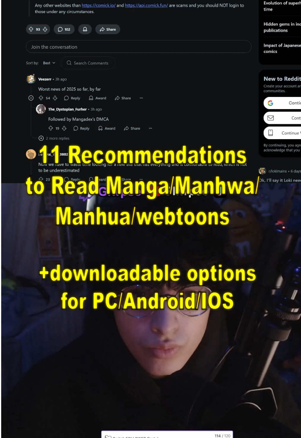 Top sites to read Manga, Manhwa, Manhua, webtooons. 1. MangaDex  -ublock origin for Adblocker 2. Weebcentral  3. Bato.to  4. Mangakakalot / Mangabat 5. Demonicscans 6. Mangafire.to 7. Mangabuddy  8. Mangakatana 9. Hakuneko 10. Mihon 11. Paperback.moe   Rip Comick #manga #manhwa #manhua #mangarecommendation #fyp 
