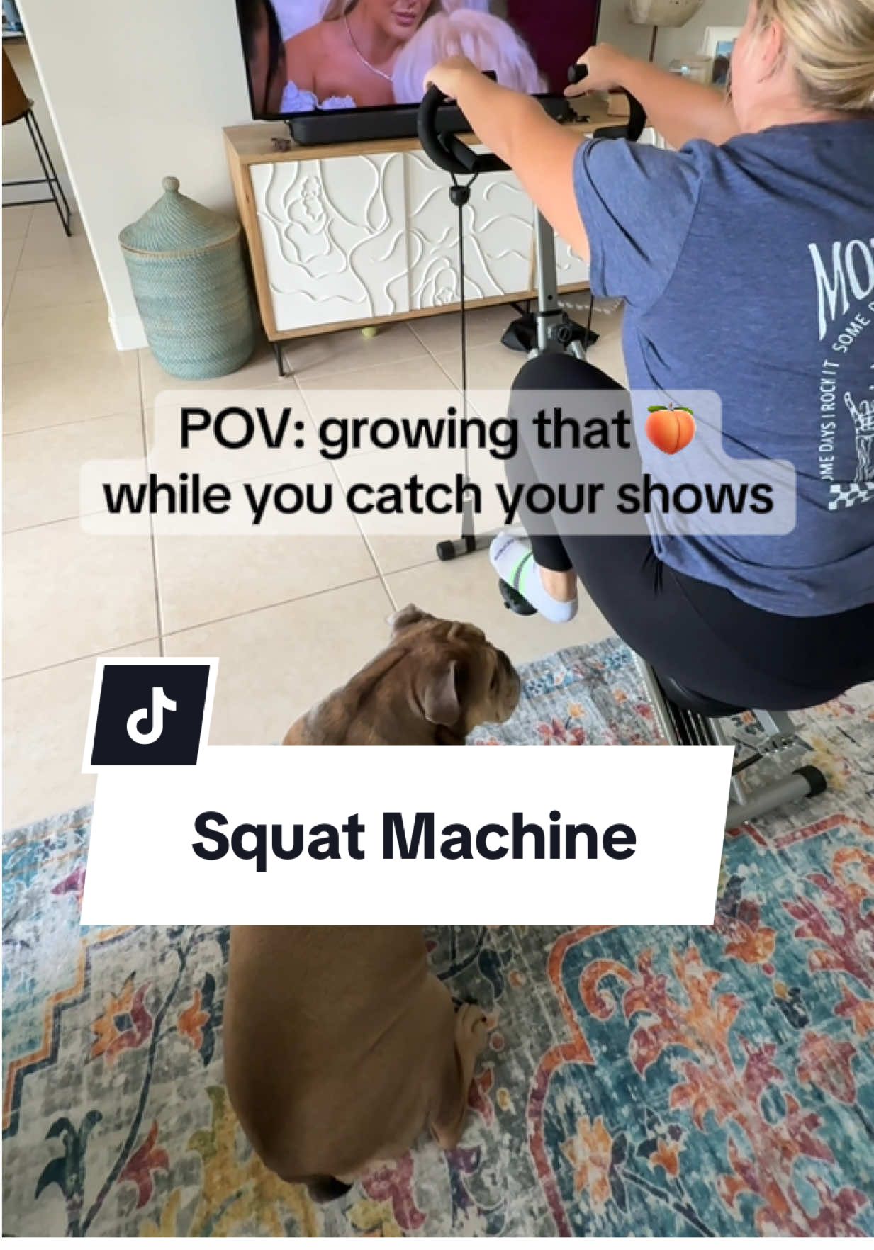 Grow your glutes while you binge your shows. But it works so much more then just your booty. @FED Fitness Global #squatmachine #homeworkout #glutesworkout #momworkout #homefitness 