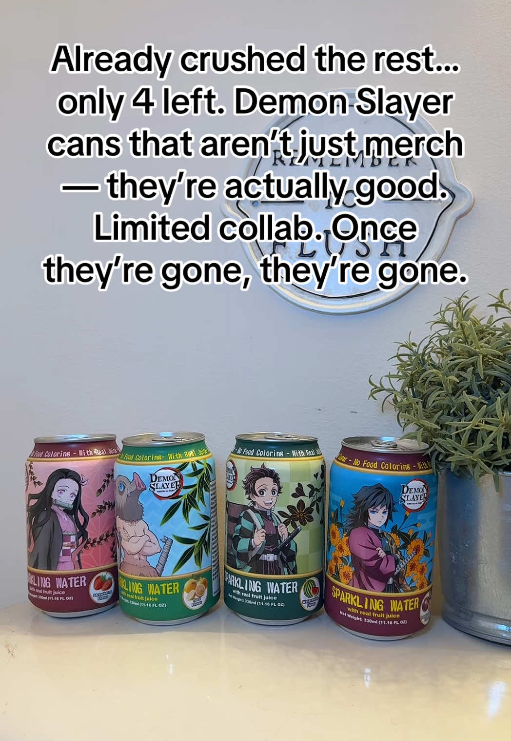 Already down to my last 4 cans… these Demon Slayer collab drinks aren’t just collectibles — they’re actually good. Limited collab, don’t miss it. #demonslayer #animecollab #animedrink #animetok #sparklingwater 