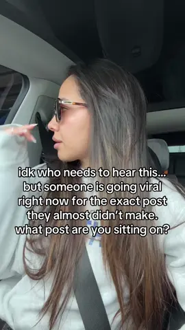 Idk who needs this but.. someone is going viral right now for the post they almost didn’t post. Don’t overthink your content. The videos you hesitate on could be the one to make you go viral. #tiktokgrowth #contentcreatortips 
