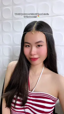 I’m thinking “bikini + sarong + this DIY head chain from necklaces” 🤭. Do you see the vision? 🥳 #DIY #headchain #tutorial #hairtok #viral 