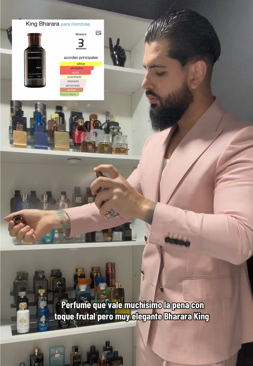 Perfume que vale muchísimo la pena con toque frutal pero muy elegante Bharara King  #perfumesmasculinos #perfumetiktok #perfumetok #perfumerecommendation #mensfragrance 