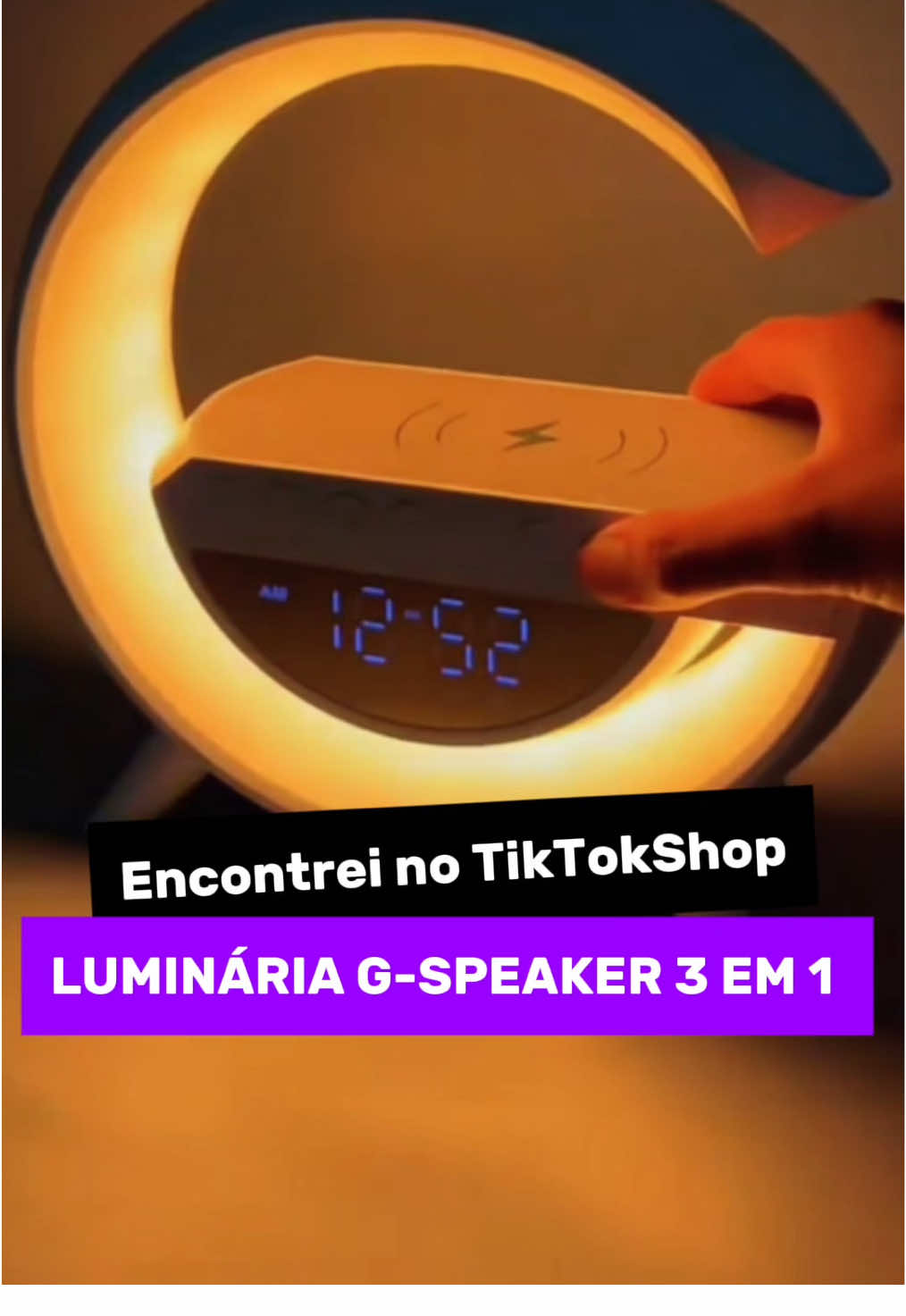 Caixa de som da shopee que carrega o celular por indução  #tiktokshop #achadostiktokshop #caixadesom #luminariasdecorativas #gspeaker 