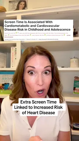 A new study published in the Journal of the American Heart Association directly linked extra screen time to higher blood pressure, unhealthy cholesterol and blood sugar - key warning signs for heart diseases. They also found a “screen time” metabolic signature in blood work, which are real biological changes. Kids who got less sleep had an even higher risk! This is why it’s so important to protect your child’s sleep and limit screen time.  #longevityforlittles