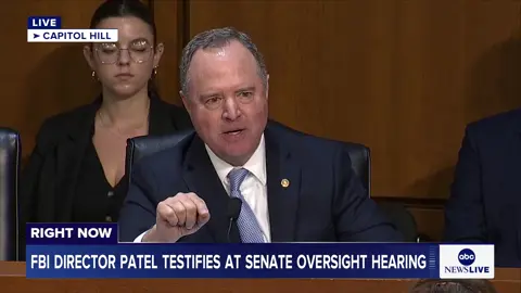 FBI Director Kash Patel sparred with Democratic Sen. Adam Schiff, calling him a 