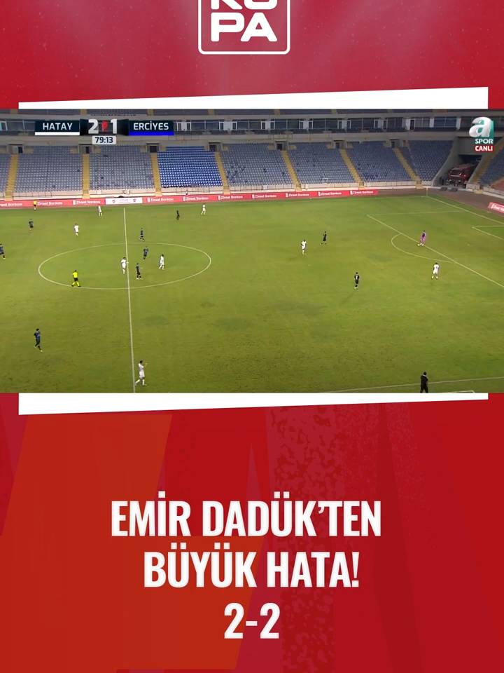 Erciyes 38 FSK futbolcusu Sarp Ekinci, 80. dakikada Hatayspor'un genç kalecisi Emir Dadük'ün yaptığı hatayı affetmedi ve skoru 2-2'ye getiren golü kaydetti | Hatayspor 2-2 Erciyes 38 FSK | Ziraat Türkiye Kupası #futbolunkalbi #sporgünlükleri #sporhaberleri #neizlesem