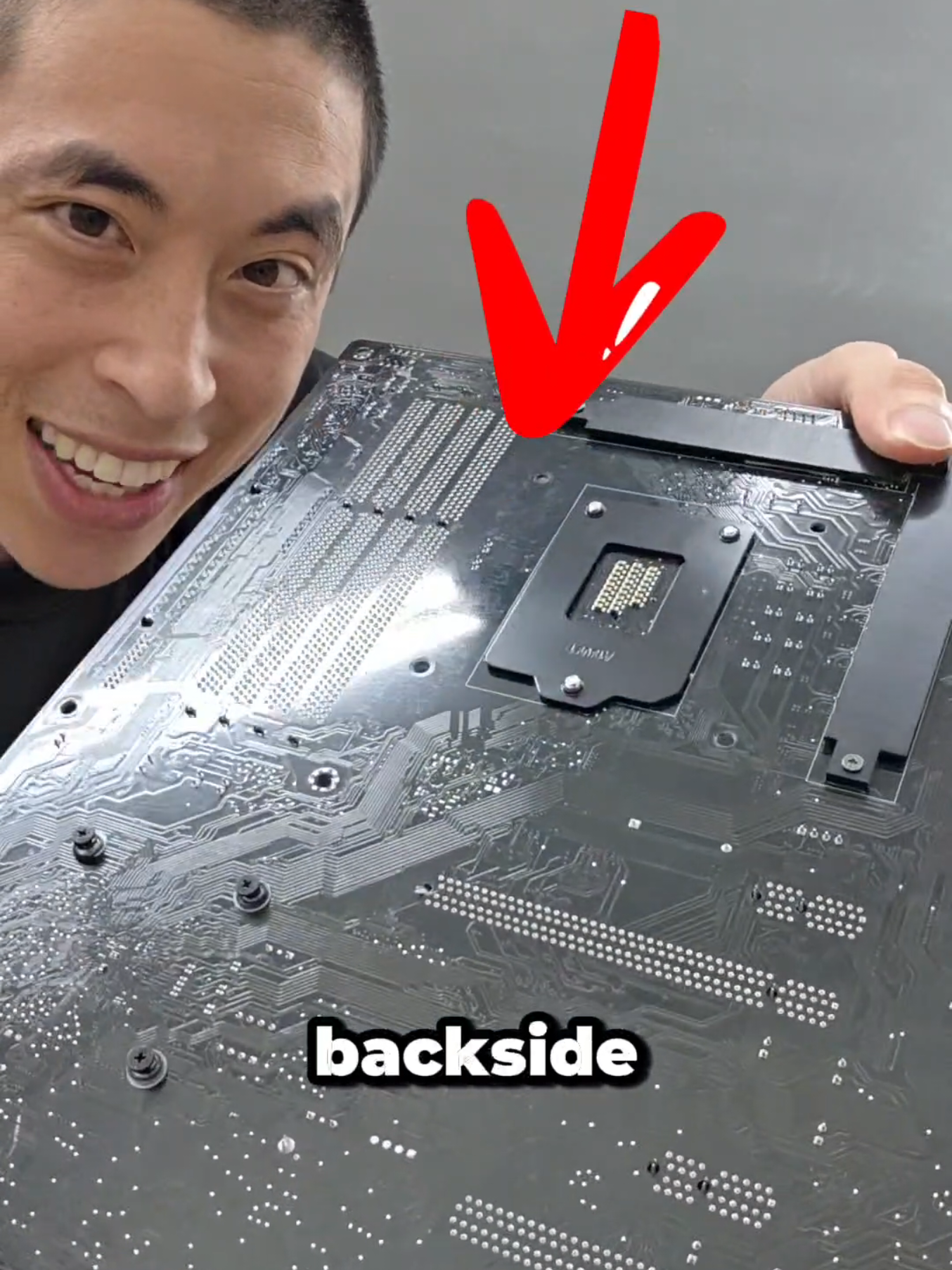 Can you plug PC components into the BACK of your motherboard? Let's find out! #pc #pctips #pcbuilding #mryeester 