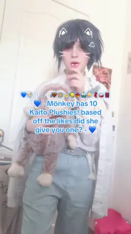 #KAITO - Happy Half Bday Panda! 🐼🩶 - 💙🍨 - (ﾒ﹏ﾒ) - 🤎🐵🍌🍋🍁🤖🥞🧣 - #kaitocosplay #vocaloid #vocaloidcosplay #monkey 