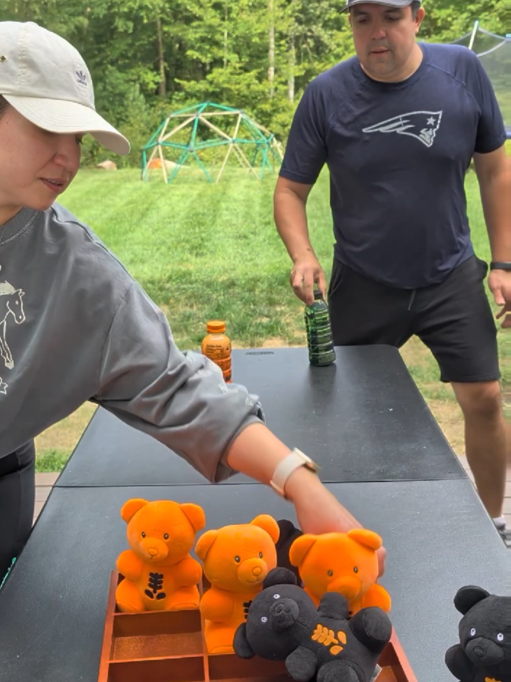 Spooky Bears Bottle Flip Tic Tac Toe! 🐻🐻🐻 #games #bottleflip #tictactoe 