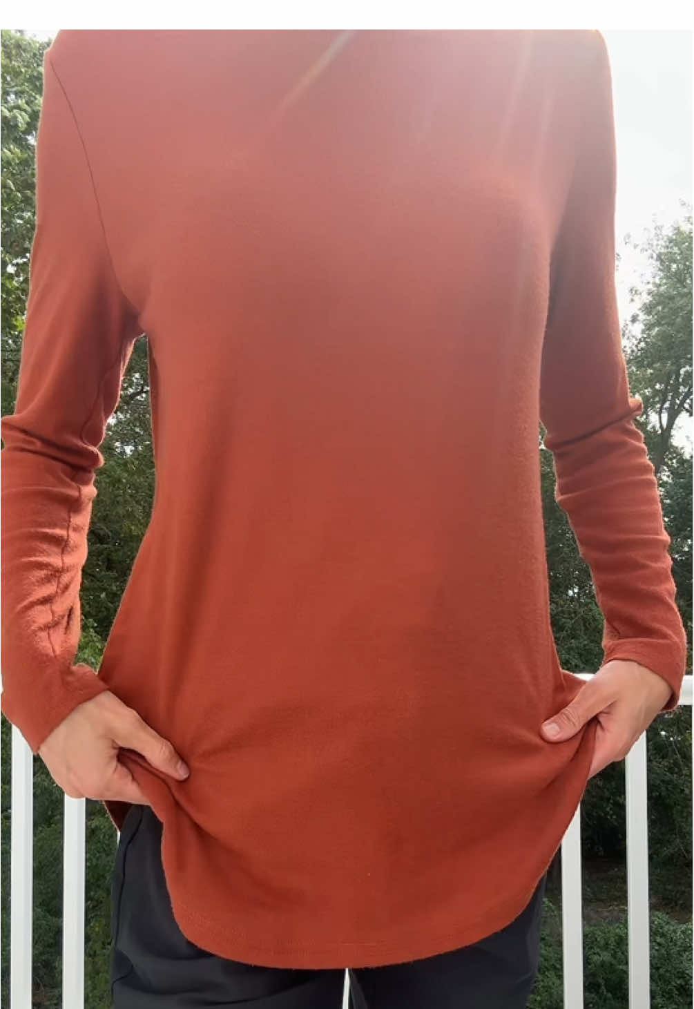 I never want to get out of these tops, they are so soft and  comfortable/loose around the middle without being too wide. #tiktokshopcreatorpicks #womenscasualshirt #tunictop #longsleevedtop #worktop 