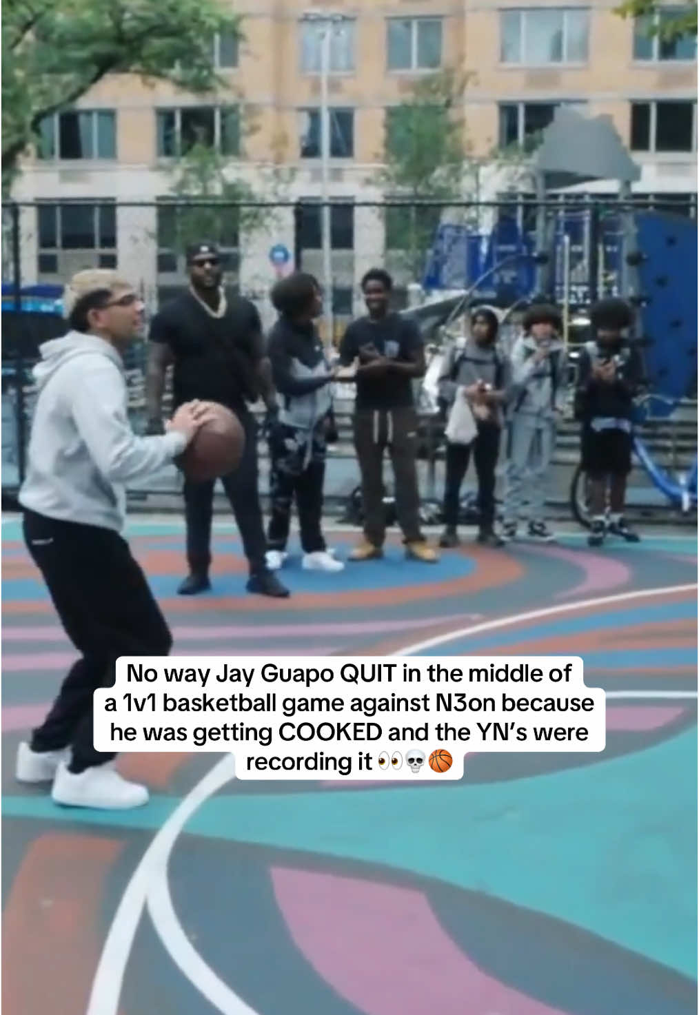 No way Jay Guapo quit in the middle of a 1v1 basketball game against N3on because he was getting cooked #n3on #jayguapo #viral #fyp 