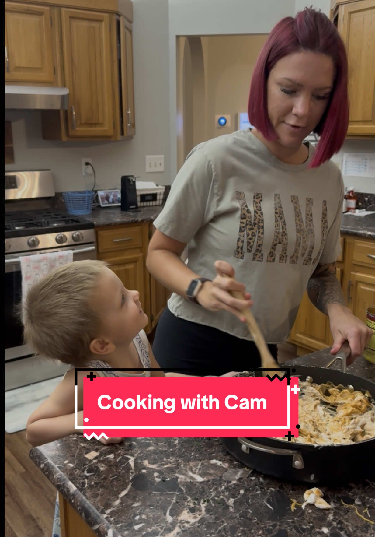 Cooking with Cam: Enchiladas! This is one of our go to quick favorites 😋 Give me some other ideas Cam and I can cook together! #cooking #MomsofTikTok #quickmeals 