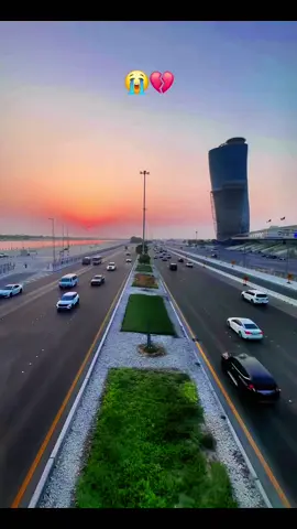Evening beauty on Mussafah Khaleej Road. Feeling the calm after a long day. 😌 #MussafahVibes #UAEAdventures #sunsetdrive 