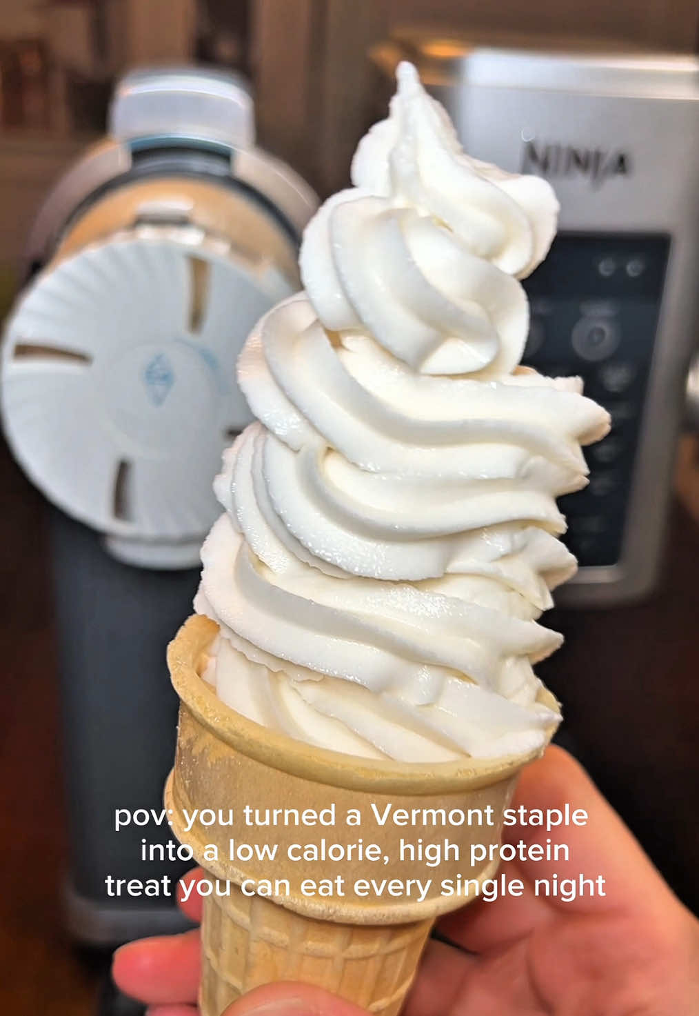 145 calories 22g protein (for the entire pint) Low Calorie High Protein Maple Creamie  Original recipe from my Recipe Book Check out the link in my bio for my Creami Recipe Books with over 145 recipes like this one! Follow me for more @Ninja Kitchen Creami and Swirl recipes! • • • • #ninjacreami #proteinicecream #highprotein #maple #fpf  
