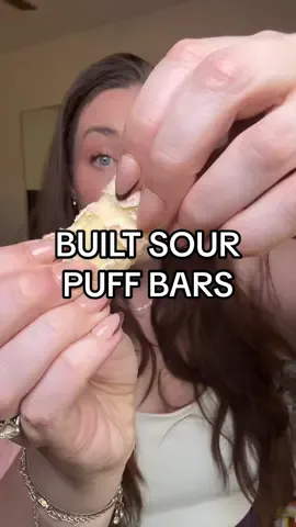 Okay have you tried the built sour puff bars yet?! The sweet peach punch is delicious and I can’t wait to try green apple crush and blue raspberry blast!! 16g of protein! #sourpuffbars #proteinbars #tiktokshoprestock 