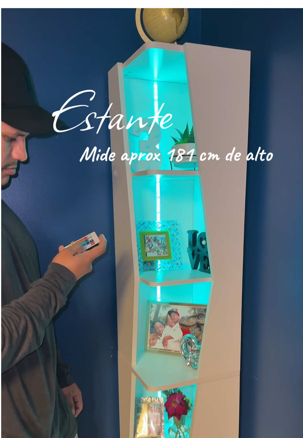 Estante esquinero con luces led mode aproximadamente 181 cm de alto @Yitahomefurniture 